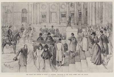 Der Prinz und die Prinzessin von Wales in Blenheim, Abreise der königlichen Gäste aus dem Palast von Melton Prior